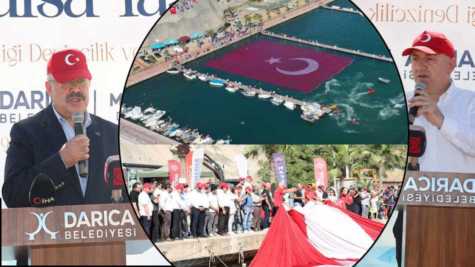 Darıca dev Türk Bayrağıyla 1 Temmuz'u kutladı