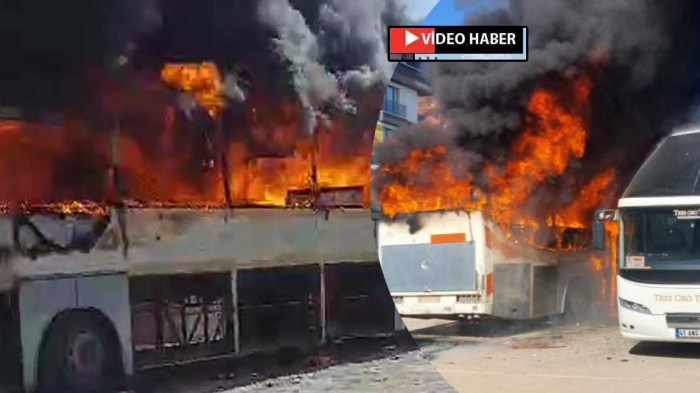 Gebze'de büyük şok. Otobüsler alev alev yandı