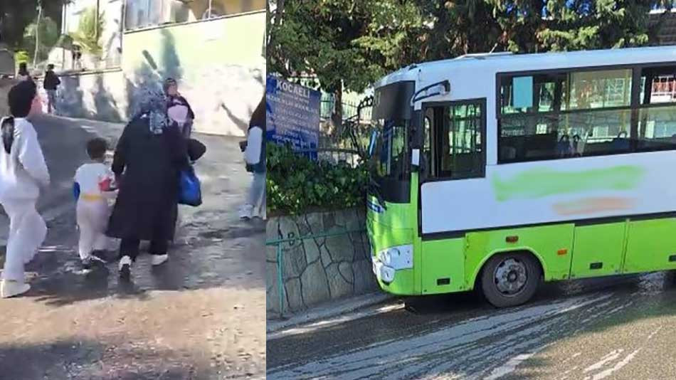 Kocaeli'de özel halk otobüsü kaza yaptı