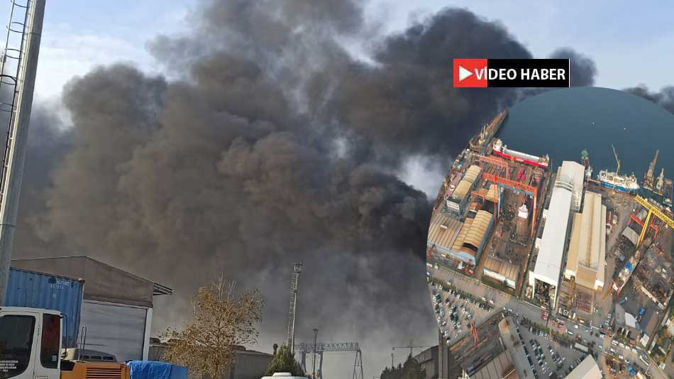 Kocaelideki tersanede korkutan yangın