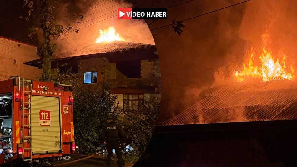 Üç katlı evin çatısı alev topuna döndü